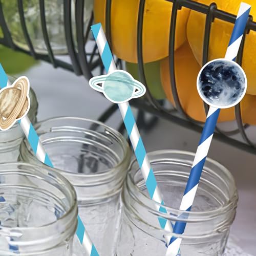 Pitillos de papel con diseño espacial, pack 50 unidades miniatura 4