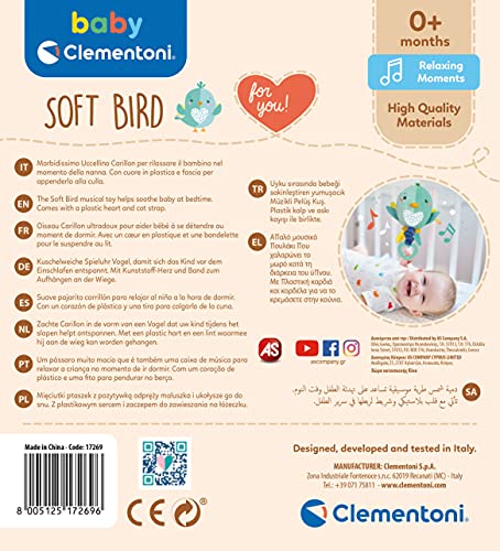 Clementoni - 17269 - Soft Bird Musical Plush for babies ages 0 months plus, Multicolor, Medium - Image 3