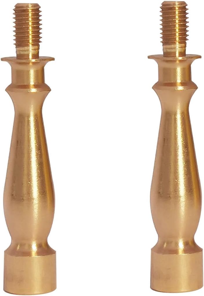 2 pcs 2" Turned Solid Brass Lamp Shade Risers for Washer Fitter Style Lamp Shades