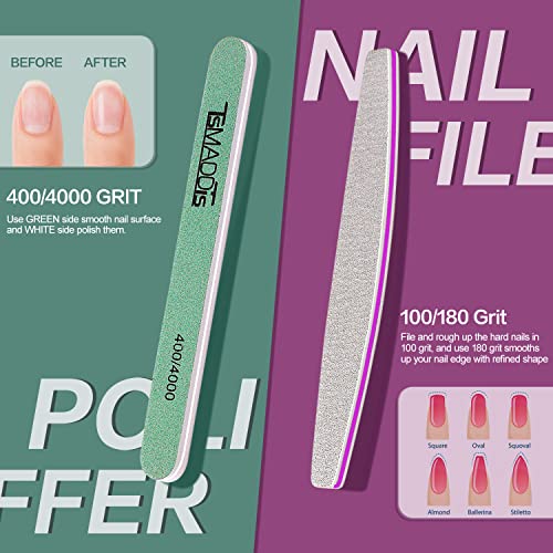 Nail Buffers And Files, Tsmaddts Manicure Tools Kit Nail File Kit With 3Pcs Nail Files, 2Pcs Nail Buffer Blocks, 2Pcs Polishing Nail Buffers,Cuticle Nippers, Cuticle Pusher And Cuticle Oil #TOP4
