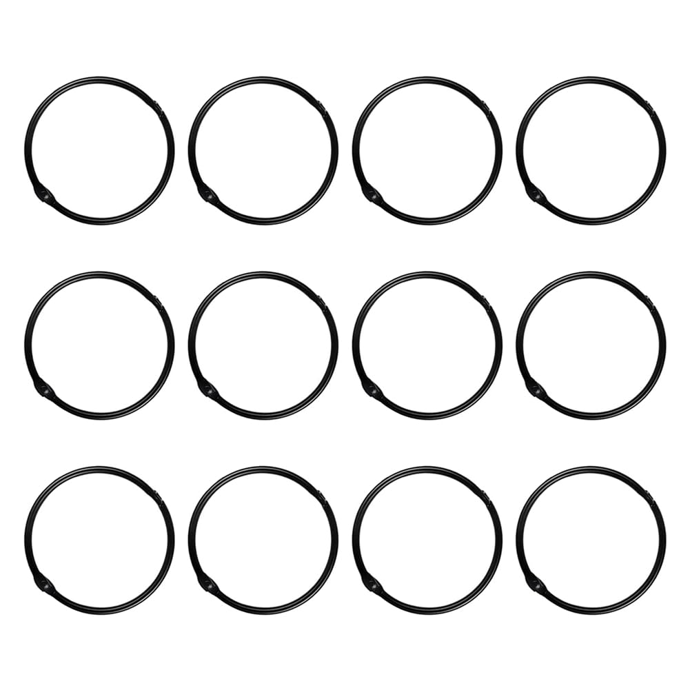 CTRLZS Shower Curtain Rings Rust Proof Hooks Anti-Drop Round Shower Rings, for Curtain,Black