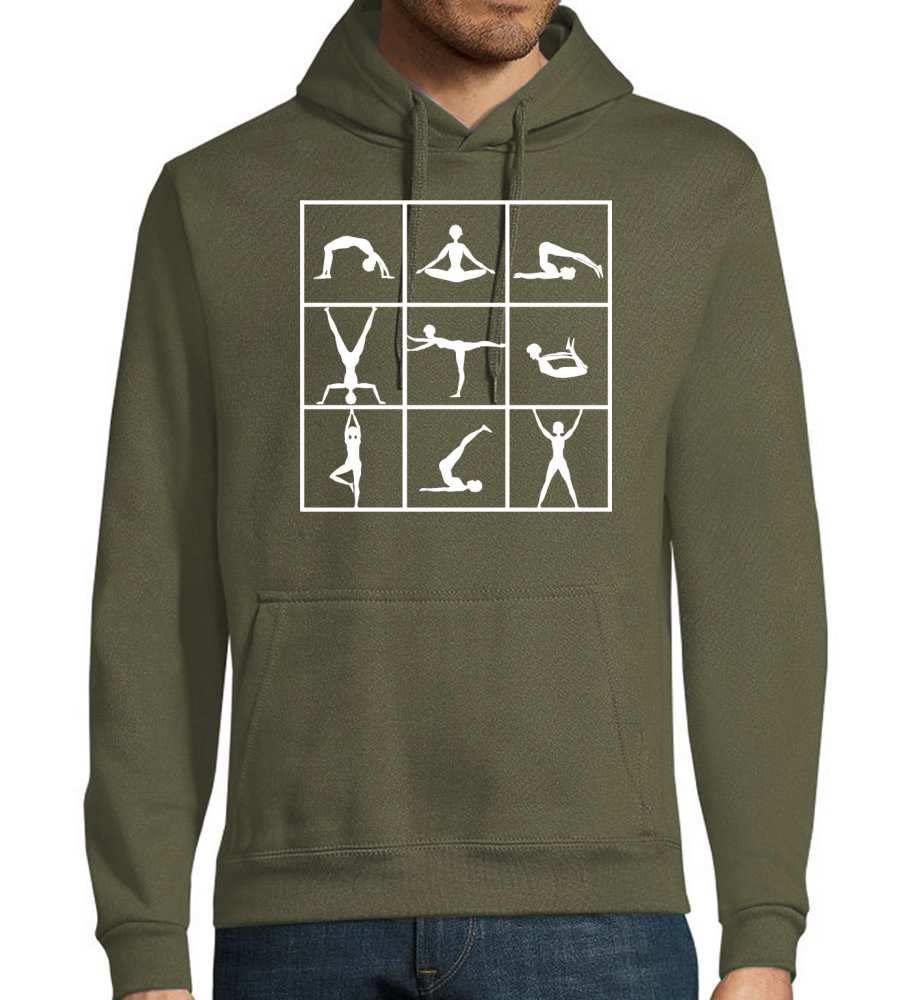 Gimnastyka męska bluza z kapturem, wojsko, 4XL