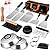 18Pcs Griddle Accessories Set, Joyfair Stainless Steel Flat Top Grill Spatula Kit for Outdoor Barbecue Teppanyaki Camping Cooking, Included Melting Dome, Burger Turner, Carrying Bag and More Tools