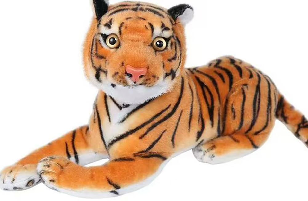 10inch Realistic Tiger Stuffed Animal Soft Stuffed Tiger Plushie Toys Birthday for Kid Boys Girls Brown