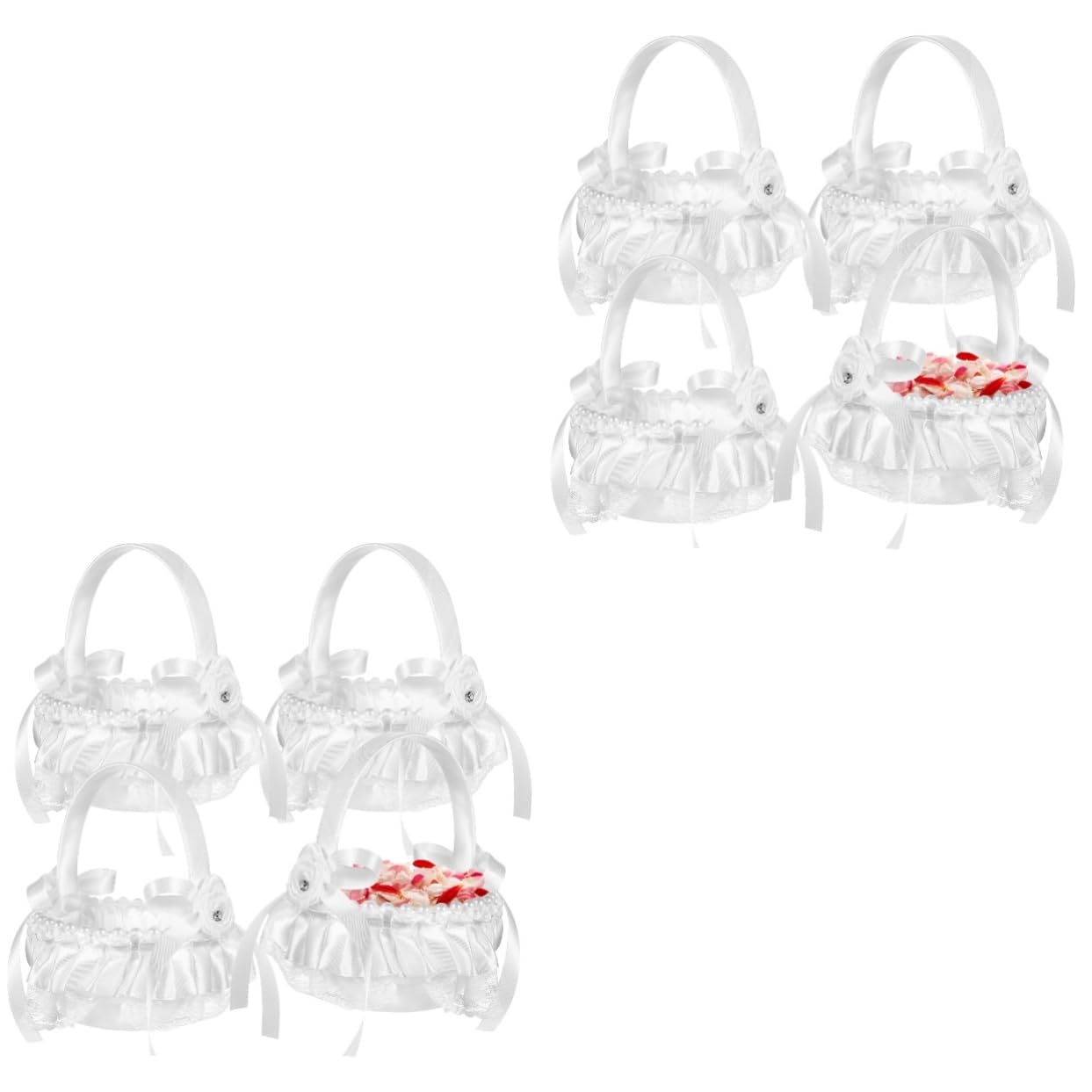 Amosfun Amosfun 8 Piezas niña de las flores cesta de flores casamento decoração wedding decoration cestas de niña de las flores para bodas Decoración de boda cestas de flores para bodas