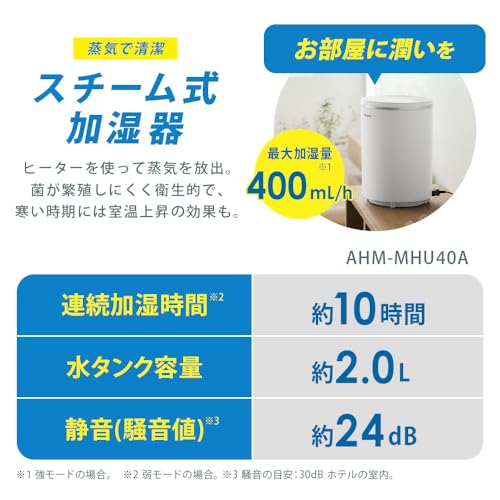アイリスオーヤマ加湿器 AHM-MHU40A-W