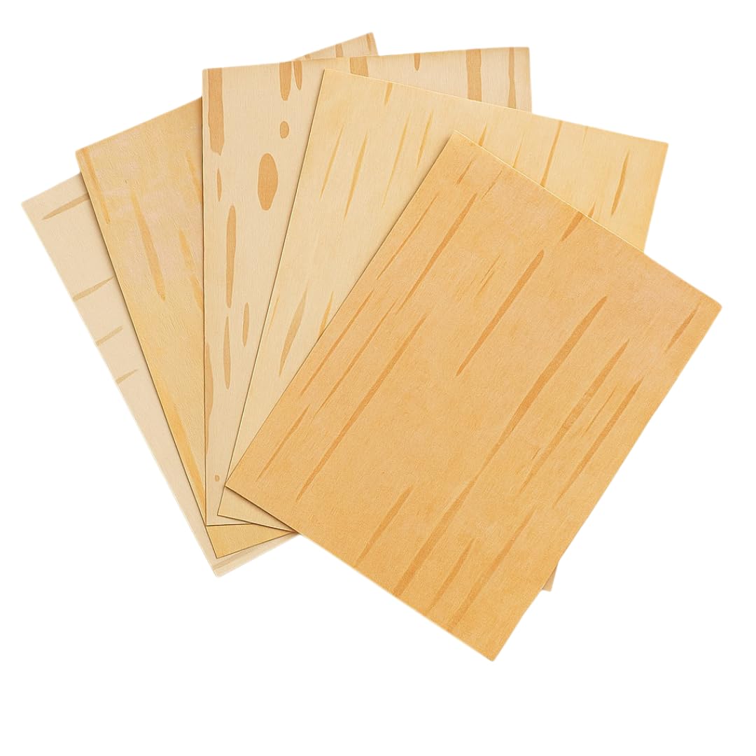 Xizak Bhojpatra Sheet Original, Bhoj Pattar (5 Pieces), Bhoj Patra for Mantra and Taweez Writing (5 * 4 inch) 0r (13 x 10 cm)