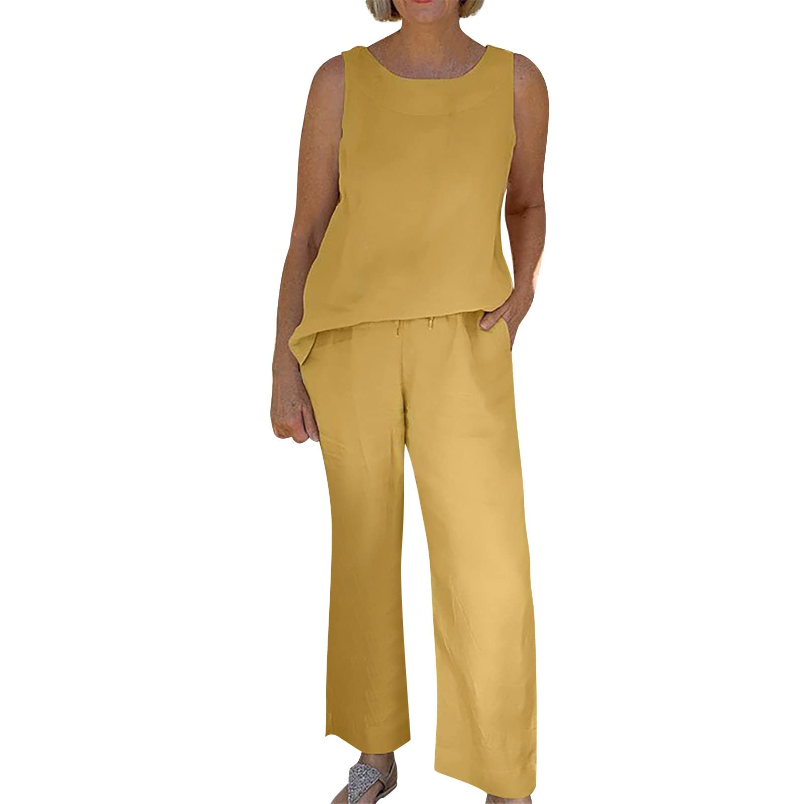 Generic Falda de aro traje de lino nupcial moda cómoda manga corta y pantalones largos color sólido pareo falda envolvente