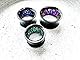beyoutifulthings Ohr-Tunnel Abalone-Muster Innen-Rand Schwarz Acryl Ohr-Piercing Ohr-Schmuck Saddle Fit Plug Sattel-verschluss 8-mm