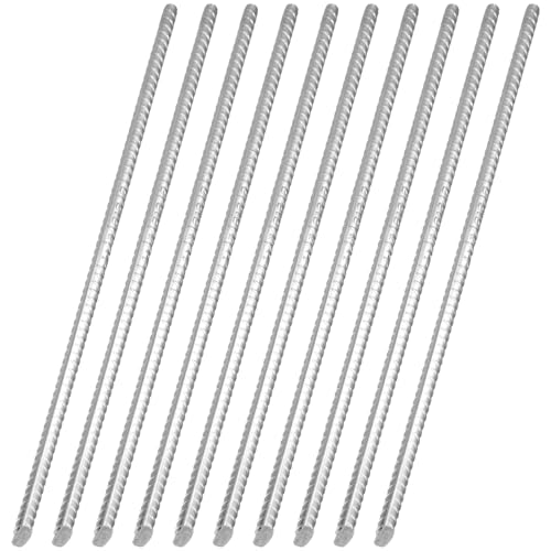 TAICHEUT 10 Pack 15 Inch Rebar Stakes Long Straight Heavy Duty Ground Anchor Steel Stakes for Garden Plant Support Concrete Timber