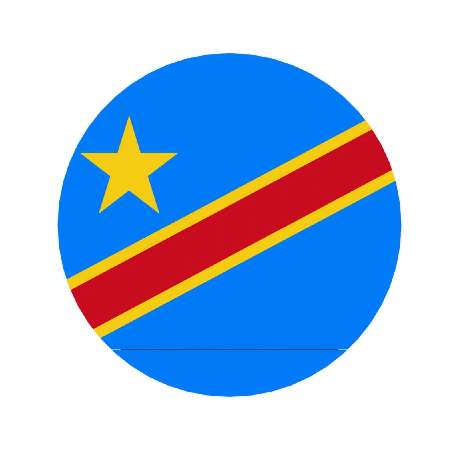 Round Flag of The Congo Pattern Magnets 2.2 in - Acrylicï¼Œ Strong & Non Scratch for Fridge,Locker,Office & Kitchen Deco