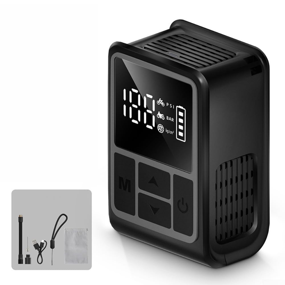 Pompa elettrica per bicicletta, display digitale, ad alta pressione, 130 psi, compatta, leggera, per bicicletta, moto, attrezzatura sportiva