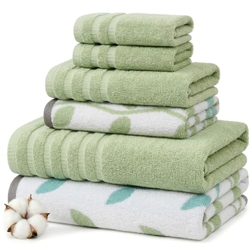 Modern Threads Organic Vines 6-Piece Cotton Towel Set