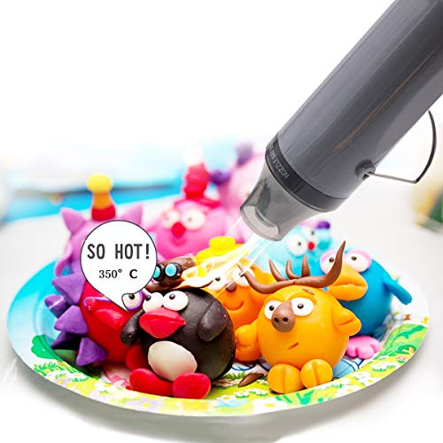 New Heat Gun,mofa Heat Gun For Epoxy Resin Shrink Gun with Stand For DIY Embossing And Drying Paint Multi-Purpose Electric Heating Nozzle 300W 110V (Silver,Gray) - Thumbnail 6