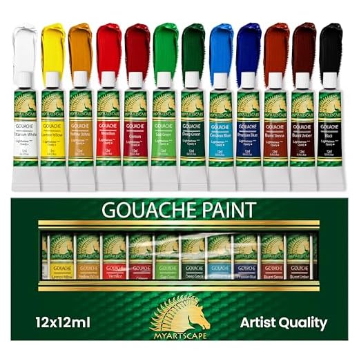 MyArtscape Gouache Paint Set - 12 x 12ml Artist Gouache Paints