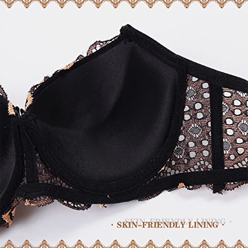 Necalisi Push up BH en Knickers Set Vrouwen Push Up BH Bloemen Kant Gewatteerde Onderdraad BH Volledige Cup Push Up BH Plus Size BH BH voor Vrouwen - Image 4