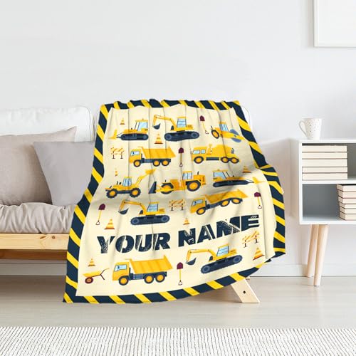 PUREGIFTS Personalized Construction Blanket for Kids - 30