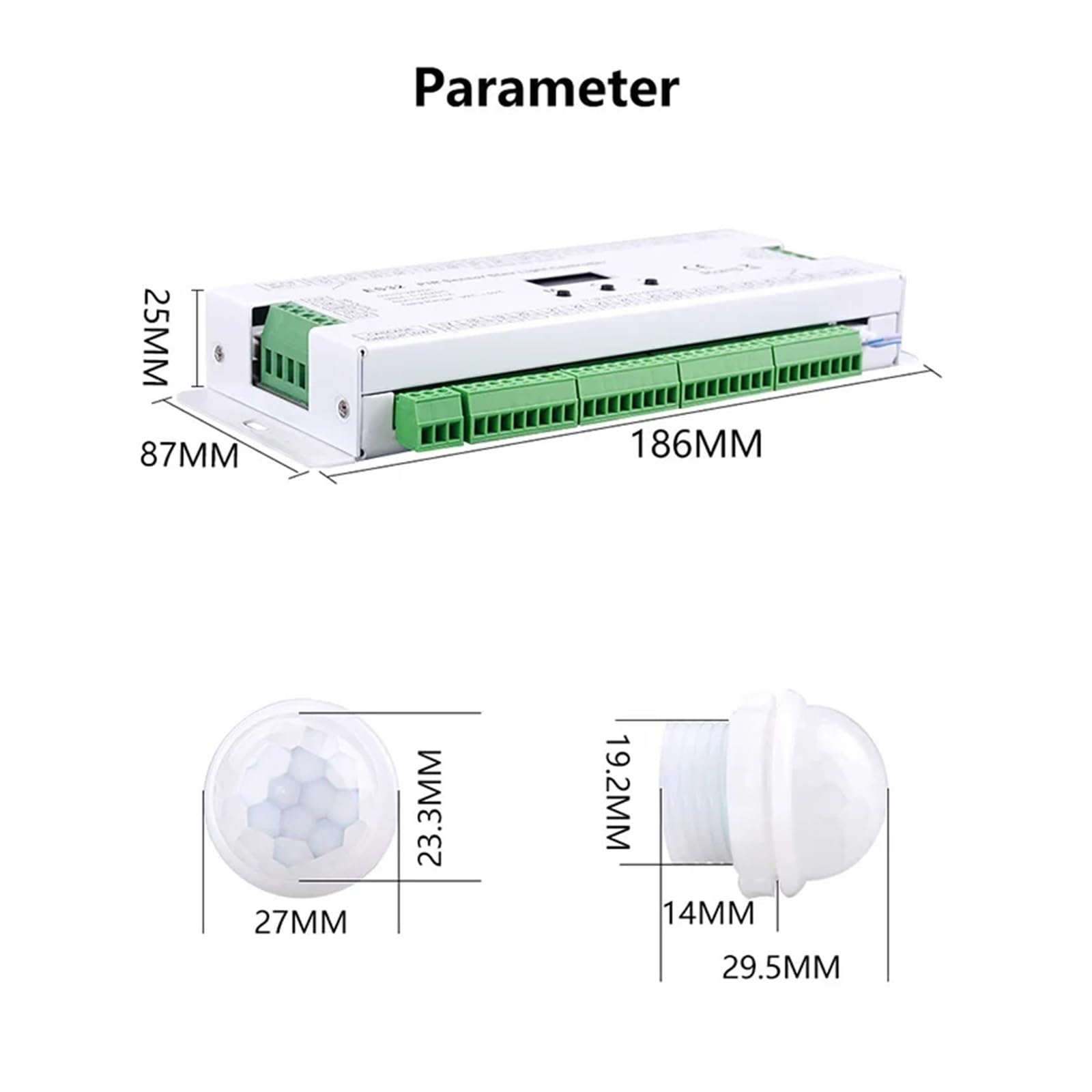 ES32 Treppen-LED-Lichtsteuerung PIR-Sensor 32CH Einzelfarbe 2CH RGB-Pixel SPI LED-Streifen-Dimmer Treppenlicht-Sensor-Steuerung(ES32 Controller)