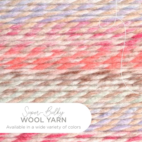 Image of Lion Brand Yarn Wool-Ease Thick & Quick Yarn, Soft and Bulky Yarn for Knitting, Crocheting, and Crafting, 1 Skein, Carousel | Super Bulky Wool Acrylic Blend Fiber for Soft Hats, Sweaters, Chunky Blankets, Yarn for Crochet, Knitting, Crafts, Weaving