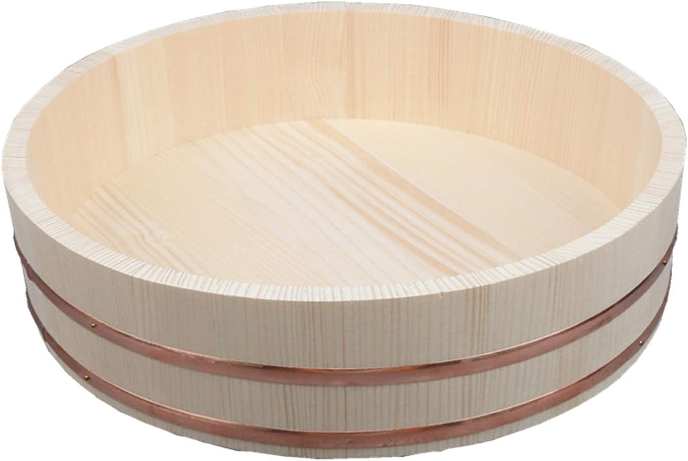 Wooden Sushi Rice Mixing Bowl Tub- Sushi Rice Bowl Sushi Accessory Home Kitchen Tool for Sushi Restaurant,36x8cm (39x9.5cm)
