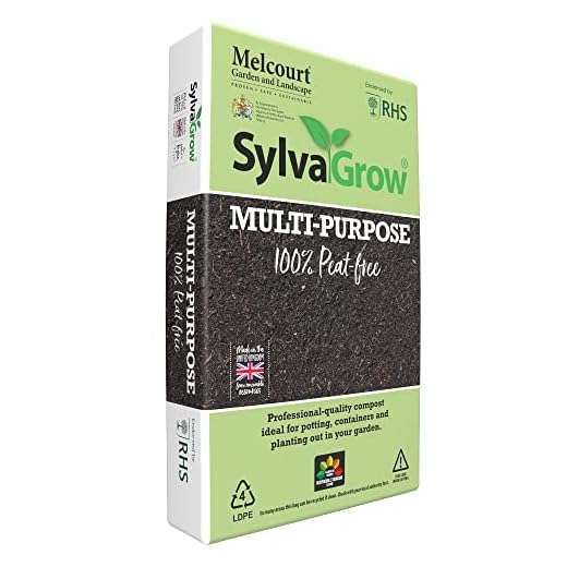 Sylvagrow Standard Multipurpose All Purpose Peat Free Compost Soil | 100% Peat Free Soil | Professional | Raising Seeds and Cuttings, Potting-on, Planting out, Growing bag, Containers | 40 Litre Bag