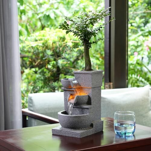 Fuente de relajación para escritorio de oficina con vegetación viva decorativa 8