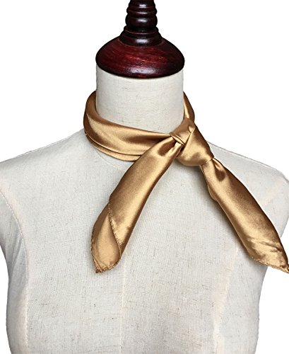 Women’s Solid Color Square Scarf Neckerchief (Champagne)2