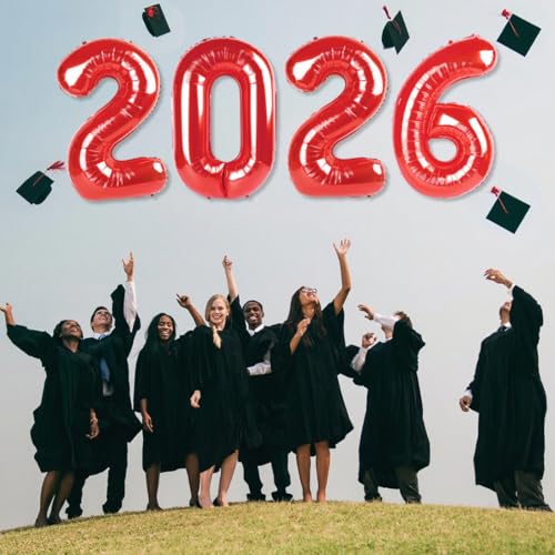 Image of 2026 Balloon Numbers Party Decorations, 40In Red Balloons | Eye-catching Appearance, Perfect Decorative Centerpieces, Convenient Self-sealing Structure, Widely for Various Occasions