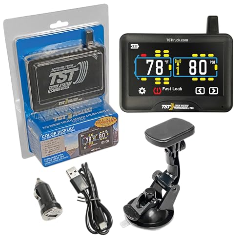 TST 770 Series Full Color Touch Screen Tire Pressure Monitoring System (TPMS) Monitor for RVs Campers and Trailers - Compatible with TST 507 TPMS Kits and Sensors - Truck System Technologies
