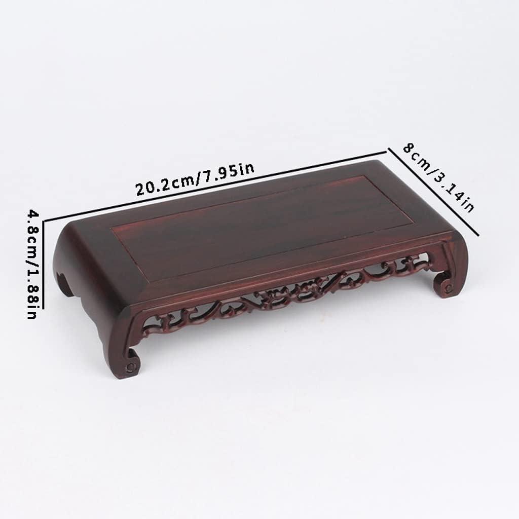 Bonsai Pedestal Vase Pedestal Stands Plant Display Stand Rectangular Stone Vase Bonsai Teapot Seal Porcelain Ornament Buddha Statue Base Flower Pot Display Stand Planter Stand Plant Holder(Medium)