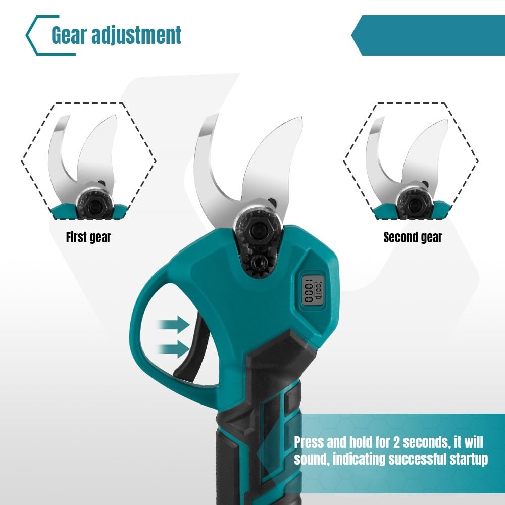 Akku Astschere für Makita 18V Akkus, Elektrische Gartenschere 30 mm, Elektrische Astschere mit 2 x 7500mAh Akkus, Gartenschere mit Display, Astscheres Akku für Gartenarbeit und Baumschnitt (30MM)