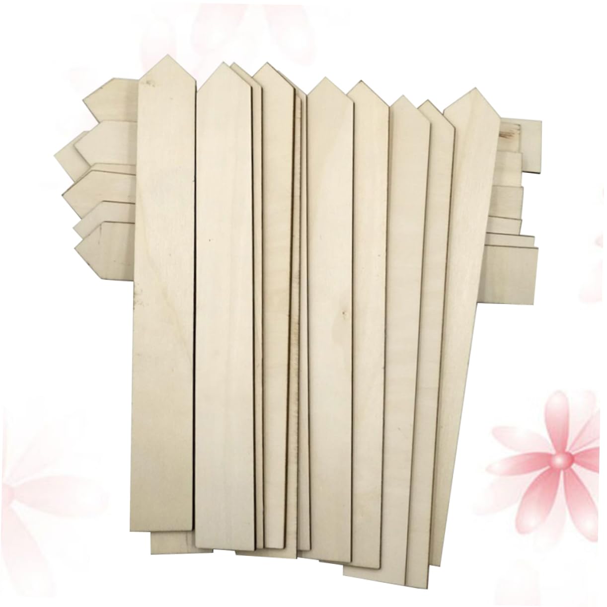 Kisangel Étiquettes De Jardin En Bois Solide 24x3 Cm Pour Potager Et Plantes, Lot De 100 Pièces, Longues Bandes Résistantes Pour Marquage Extérieur