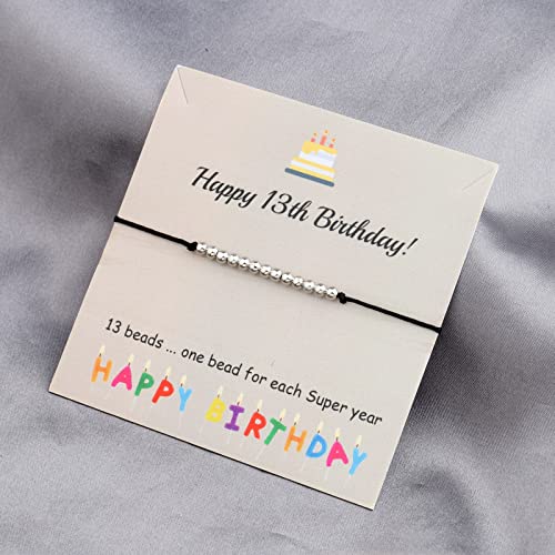 FUSTMW 13 Birthday Bracelet for Girls 13 Year Birthday Gifts 13 Beads Bracelet for Teen Girls Daughter 13th Birthday Jewelry4