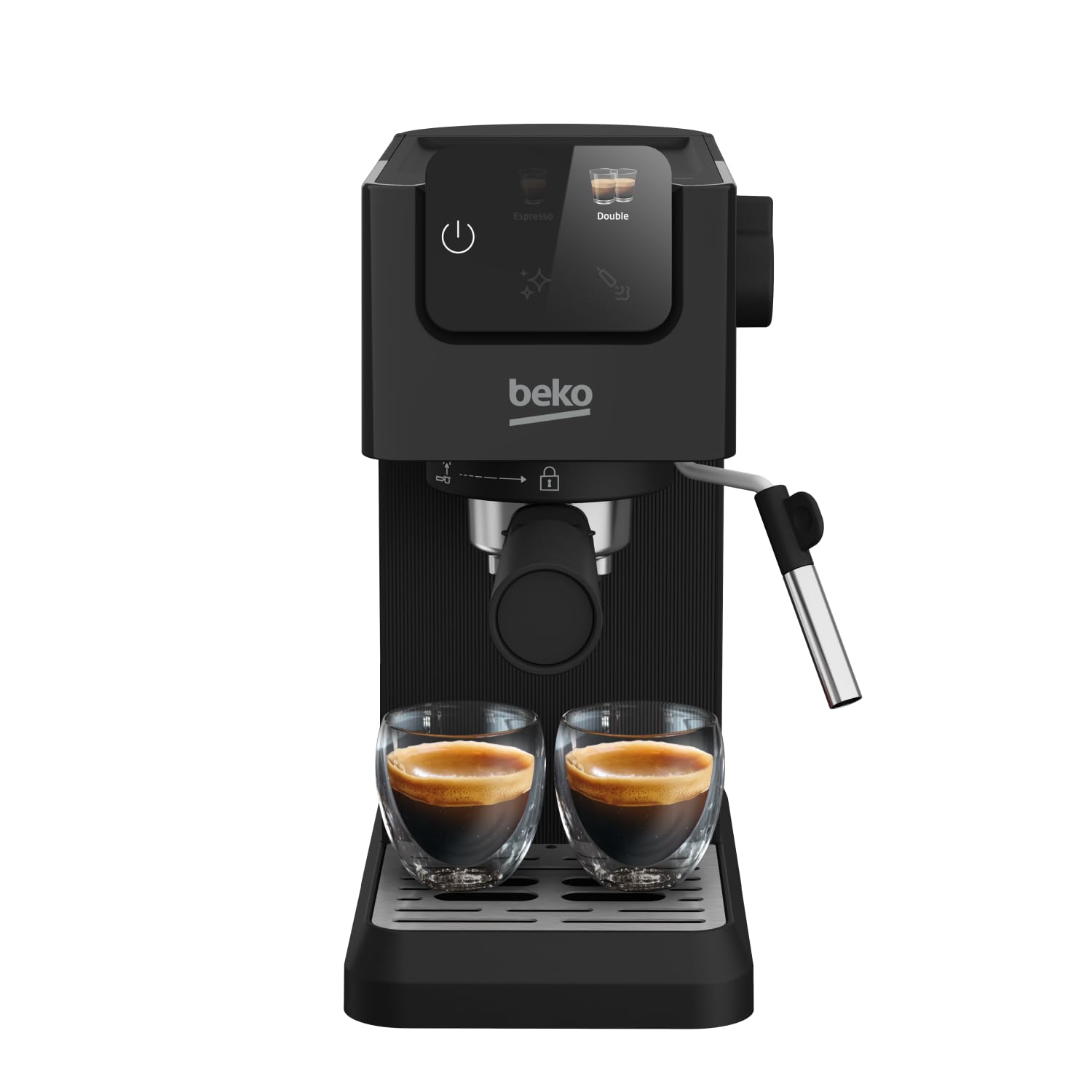 Beko CEP5302B - Macchina Caffè Espresso Manuale, Montalatte Integrato, 1,1 L, 15 Bar - Nero, 14,5 X 42,5 X 35,5H Cm-image