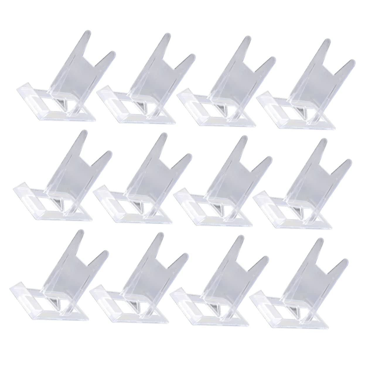 DOITOOL 20pcs Transparent Business Card Display Stand Plate Holder for Display Stands for Office Home