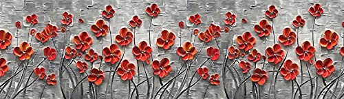 Image of WallDesign Vinyl Tree and Flowers Wall Sticker 5.25 X 120 X 0.1 Inches, Multicolour, Botanical