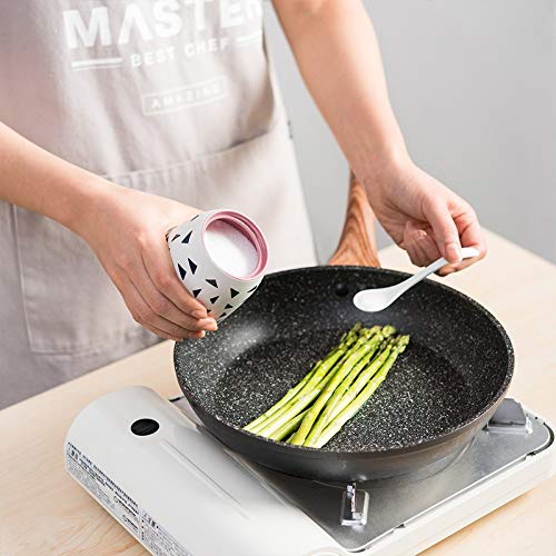 XYNSNDB GaRcan Bottiglia di condimento in Ceramica di Silicone con Cucchiaio Scatola di spezie Organizer per la casa Strumento da Cucina per Sale, Pepe, Zucchero (Rosa)