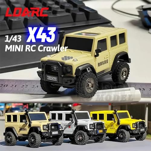 Image of Ldarc 1:43 Scale Mini RC Crawler Rtr RC Rock Truck 4X4 2.4GHz Hobby Grade Remote Control Car Model Vehicle RC Buggy, Comes With A DIY Replaceable Body Shell(Desert Yellow)