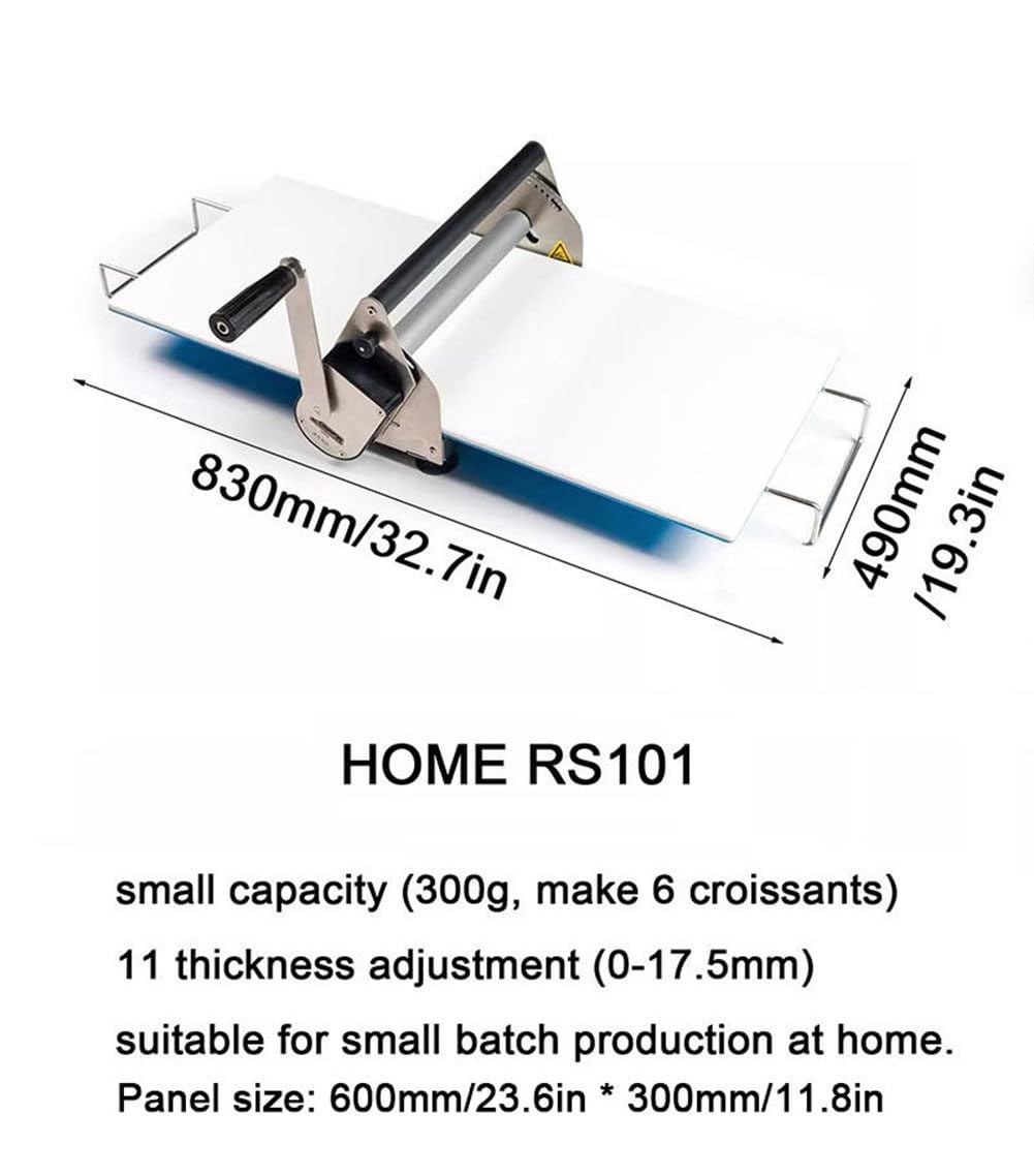 Sfogliatrice Manuale Pieghevole, Macchina per Pizza in Acciaio Inox 30.5Cm/39.4Cm, Stendipasta da Tavolo, Spessore Regolabile,per Preparare Pasta Sfoglia per Pasticceria,RS101