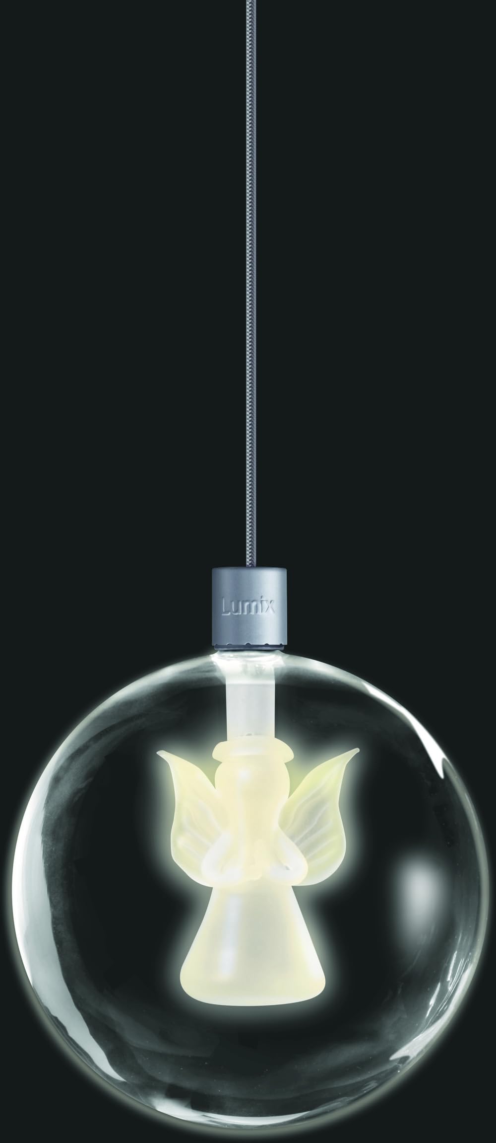 Lumix Light Balls von Krinner 76000-4x mundgeblasene Glaskugeln mit verschiedenen Motiven, warm-weiße LED inkl. Funk-Fernbedienung und Batterien, Weihnachtsdekoration und Christbaumschmuck