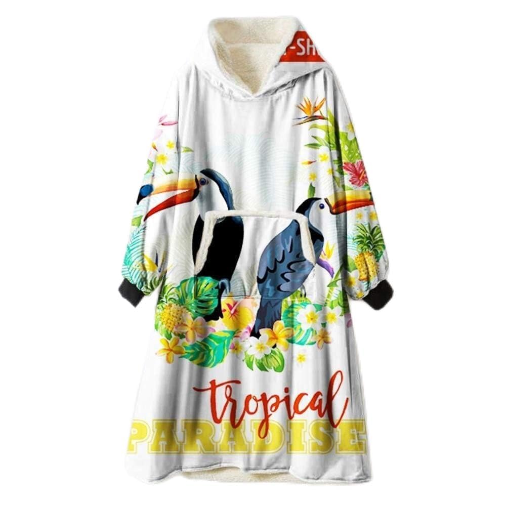 Couverture sweat-shirt à capuche toucan noir plaid sweat oversize adulte