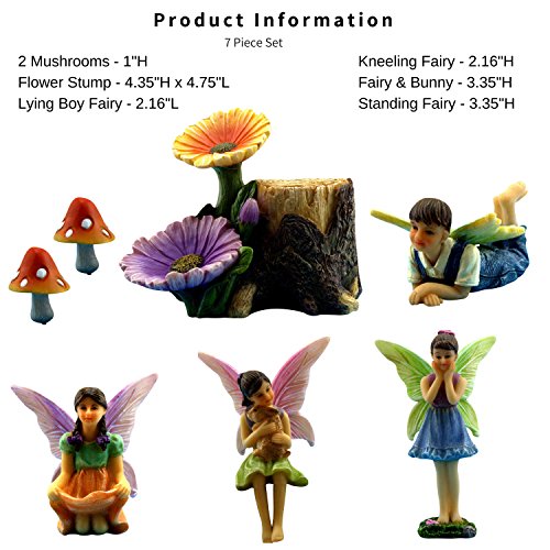 PRETMANNS Fairy Garden Fairies Accessories – 4 Fairies for an Outdoor Fairy Garden - Supplies for Fairy Garden Decorations 7 Piece Kit - Thumbnail 3