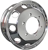 Roda de Alumínio para Caminhão 3/4, 17,5 x 6 Polegadas, 6 Furos, Alto Brilho, Borda Larga