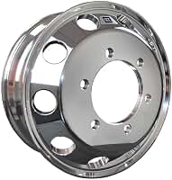 Roda de Alumínio para Caminhão 3/4, 17,5 x 6 Polegadas, 6 Furos, Alto Brilho, Borda Larga