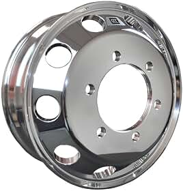 Roda de Alumínio para Caminhão 3/4, 17,5 x 6 Polegadas, 6 Furos, Alto Brilho, Borda Larga
