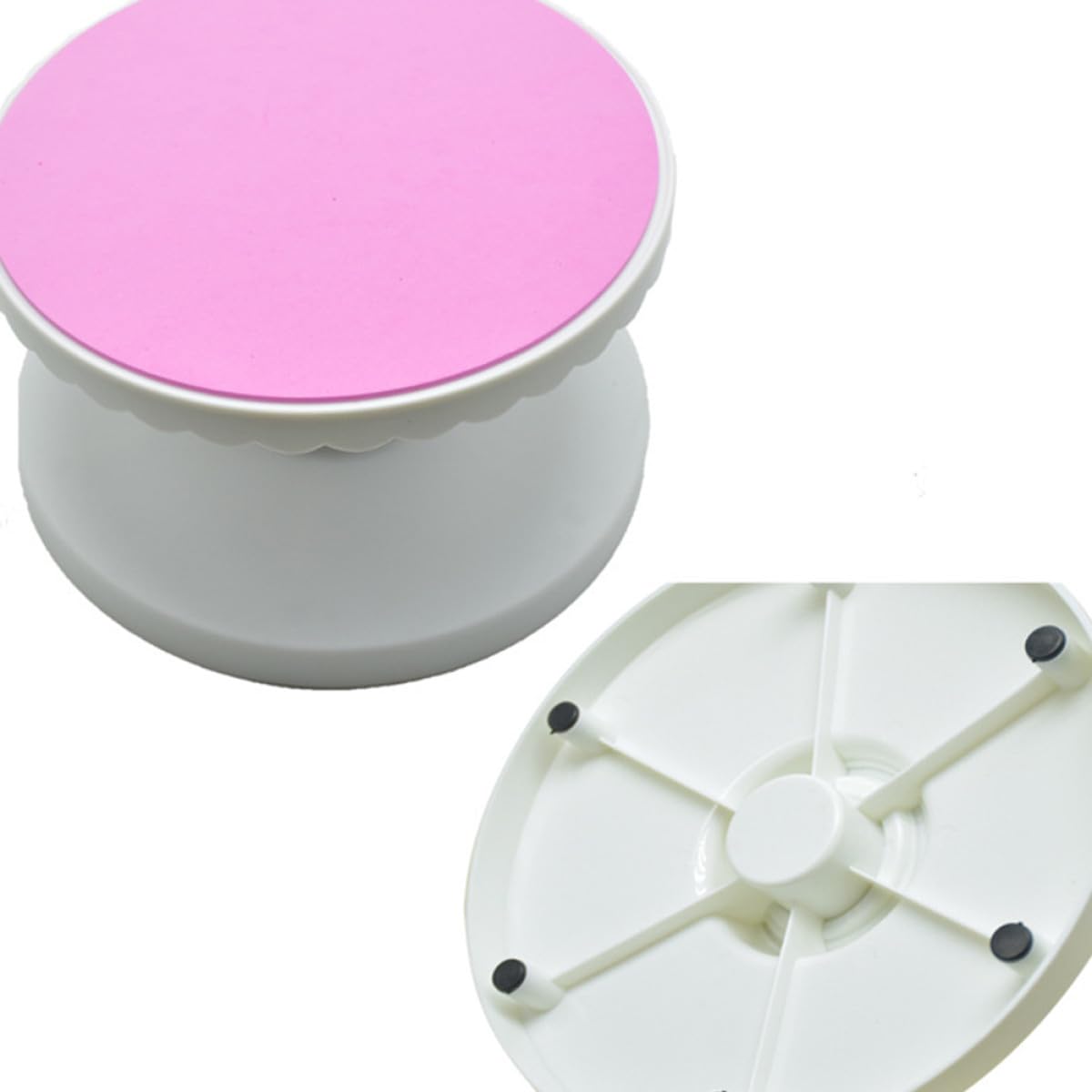 Operitacx Plateau Tournant à Gâteau Support Rotatif 360° Inclinable Rose en Plastique 23 Cm Facile à Nettoyer pour Décoration et Pâtisserie à Domicile