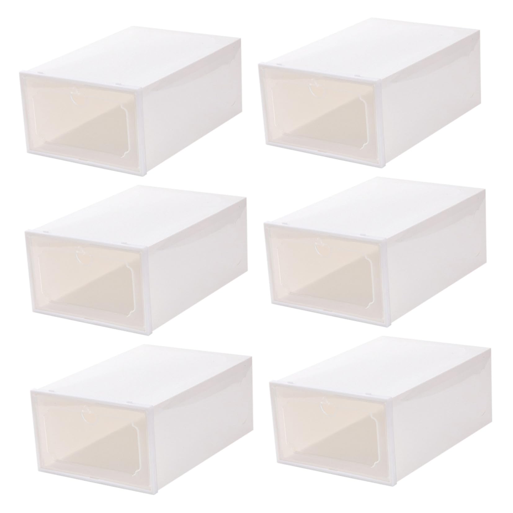 VILLCASE 6 pezzi Scatole Scarpe Trasparenti Impilabili Contenitori Plastica Grande Capacità con Apertura Frontale Organizer Cassetto Protettivo per Scarpe Facile Montaggio e Smontaggio