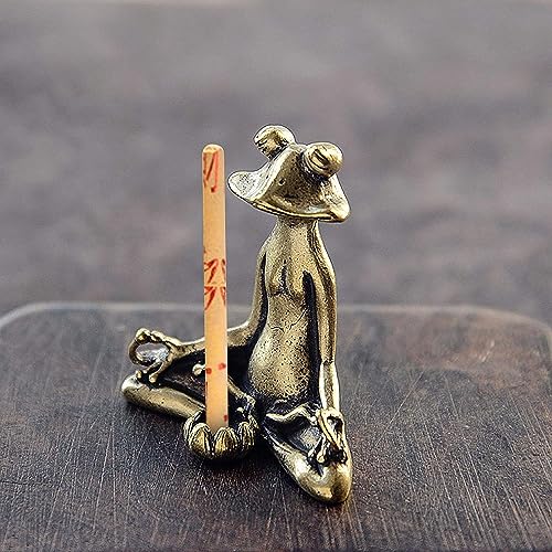 Norhogo Yoga-Frosch, Metall Meditierende Statue, Desktop Garten-Frosch lustig für Dekoration innen und außen