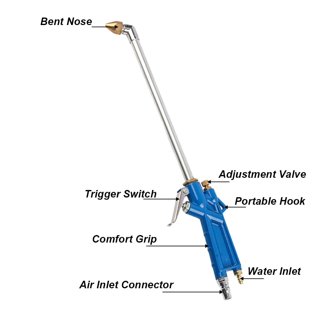 4 pistole ad aria compressa, lunghezza 400 mm, asta di pulizia del motore in lega di alluminio, spruzzatore per la pulizia del radiatore dell'auto, accessori per compressore d'aria