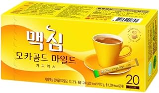 Korean Coffee Maxim Premium Instant Flavored Coffee Mix Sticks (20 Sticks, Mocha Gold Mild)
